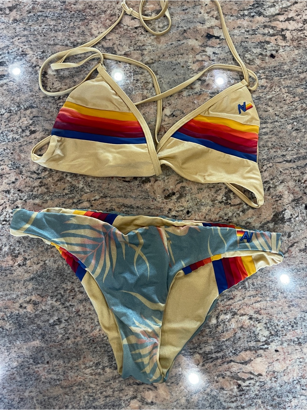 Aviator Nation Gold 5-stripe bikini - Picture 3 of 3